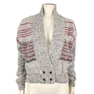 Women's Vintage SML Sport Linen Ramie Mix Sweater Cardigan Small Textured Jacket